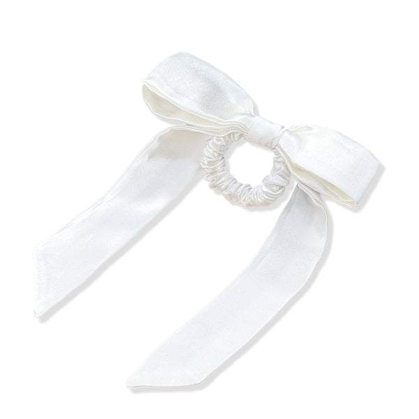 Mulberry Silk Skinny Bow Scrunchie