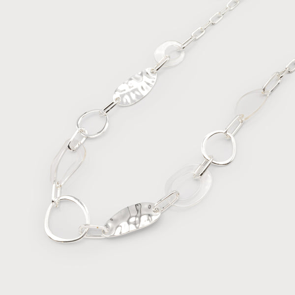 Long Necklace With Hammered Metal