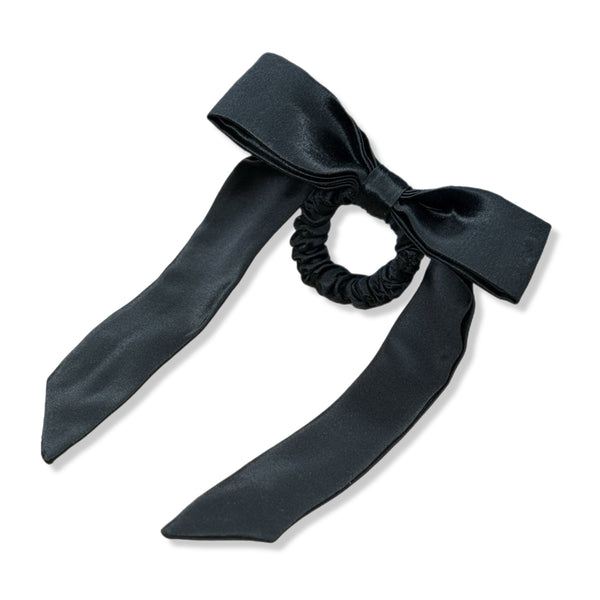 Mulberry Silk Skinny Bow Scrunchie