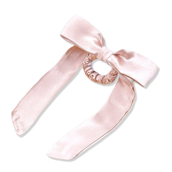 Mulberry Silk Skinny Bow Scrunchie