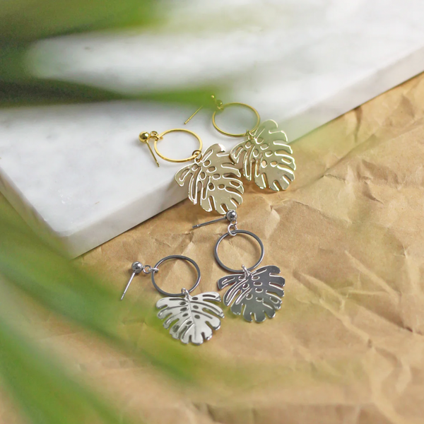 Monstera Leaf Earrings