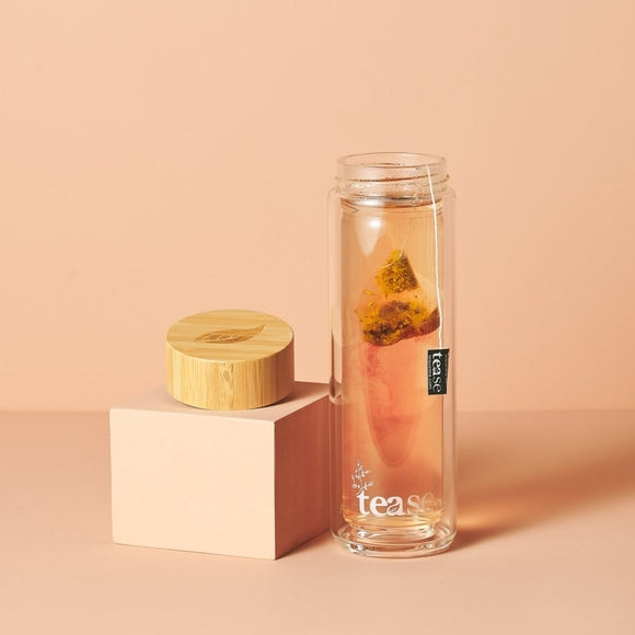 Tease Tea 3 in 1 Sustainable Glass and Bamboo Tea Tumbler