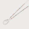 Caracol | Drop glass pendant on chain with glass beads