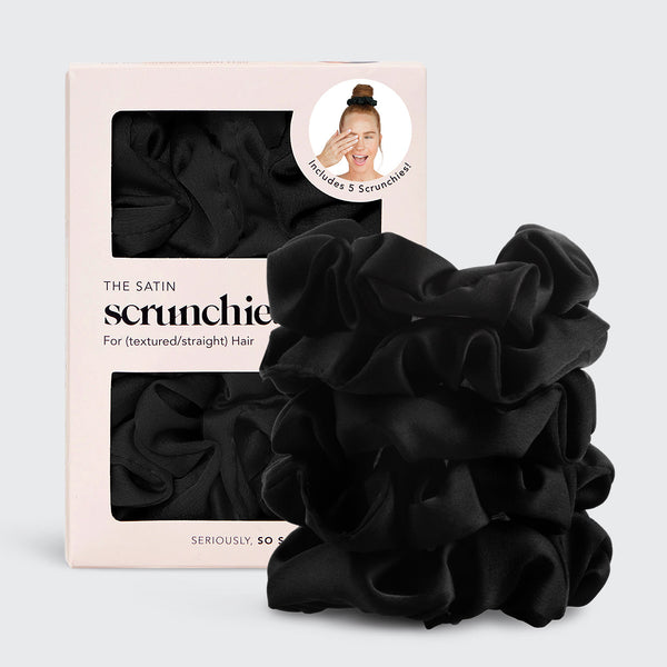 KITSCH Satin Sleep Scrunchies - Black