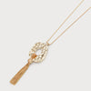 Hammered Pendant Necklace With Tassel