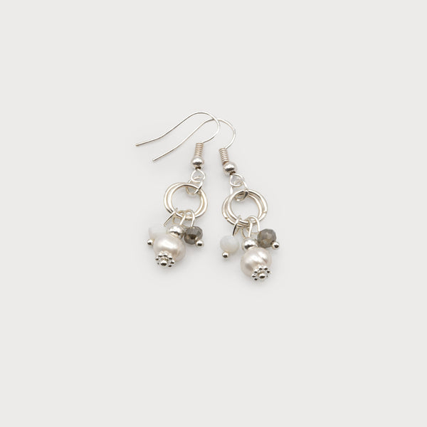 Earrings With Glass Beads And Pearl