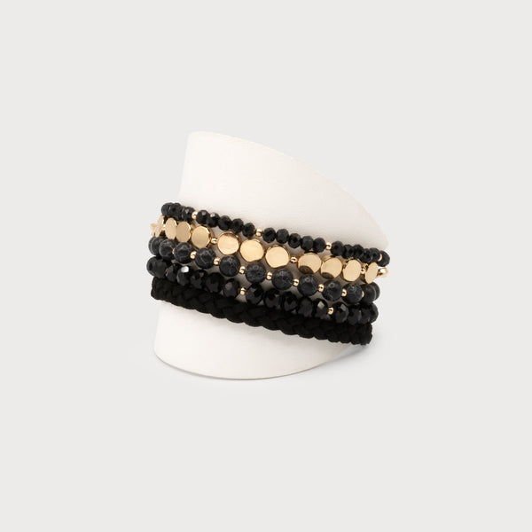 Five Row Bracelet With Leather
