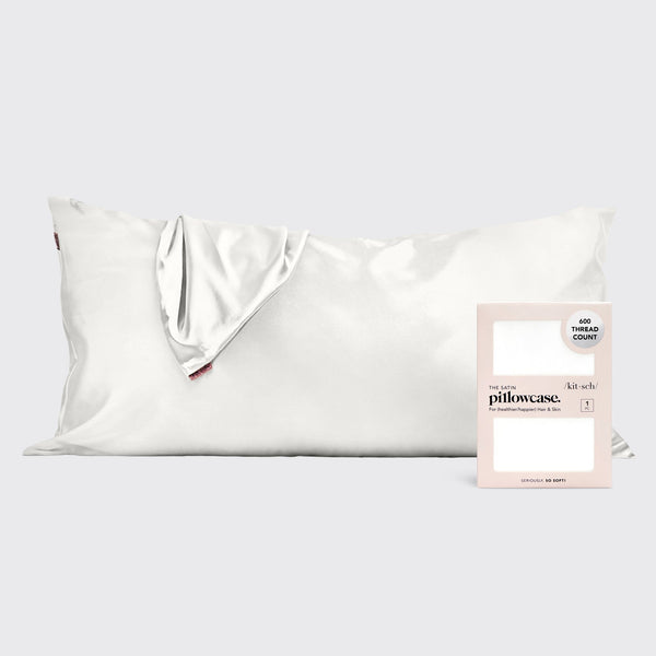 KITSCH Satin Pillowcase King - Ivory