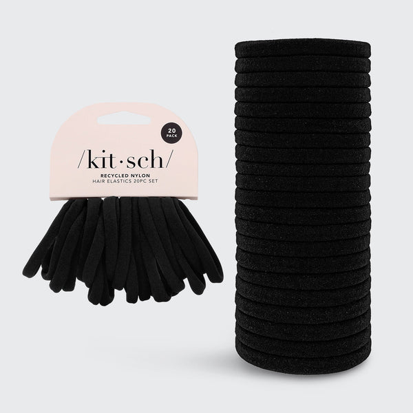 KITSCH Recycled Nylon Elastics 20Pc Set - Black