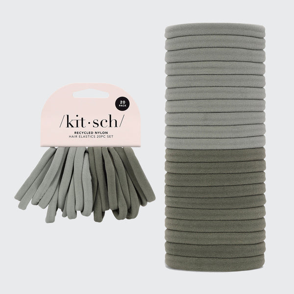 KITSCH Recycled Nylon Elastics 20Pc Set - Eucalyptus