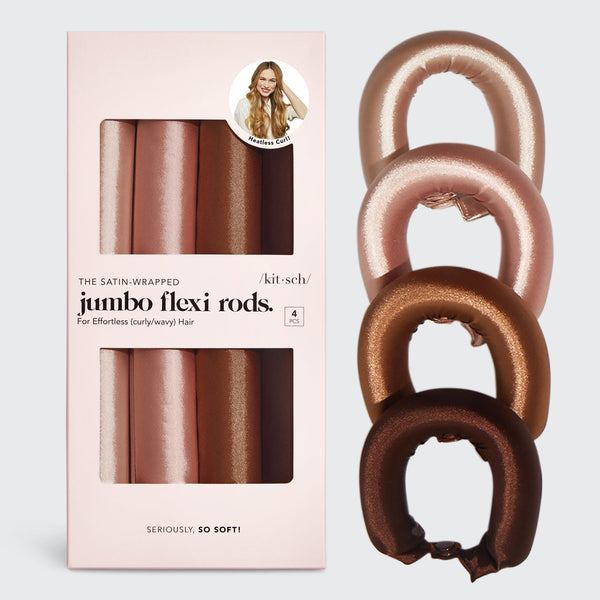 Satin Jumbo Flexi Rods 4Pc - Rosewood