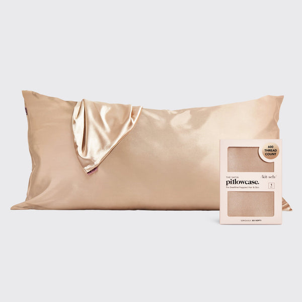 KITSCH Satin King Pillowcase - Champagne