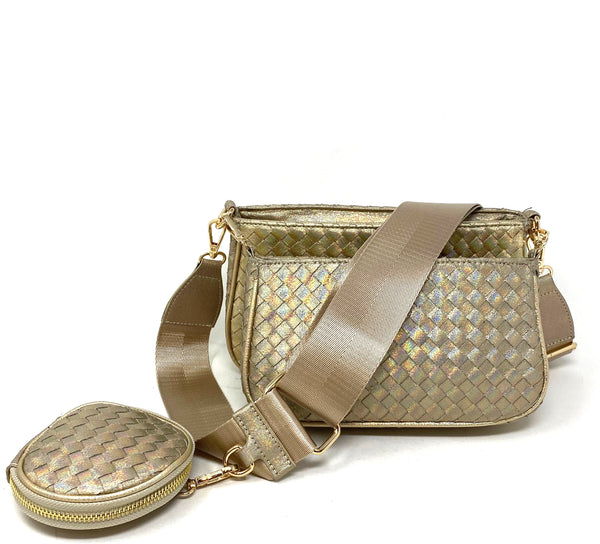 Woven Gold Crossbody