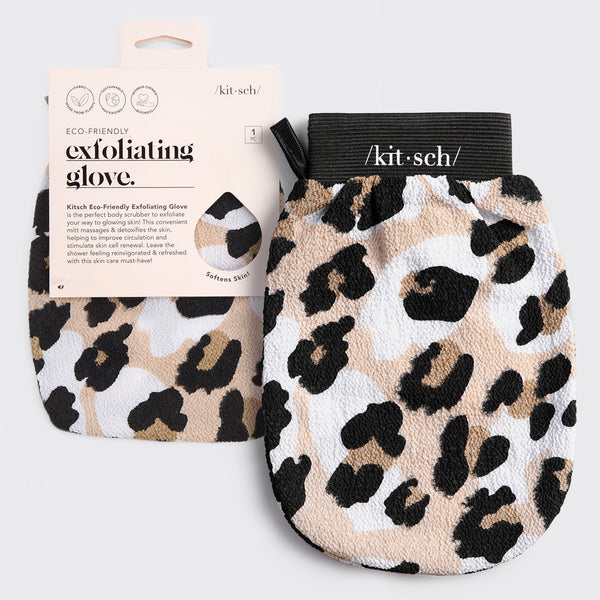 KITSCH Eco-Friendly Exfoliating Glove - Leopard