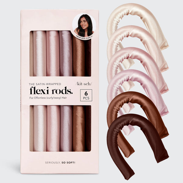 KITSCH Satin Wrapped Flexi Rods- 6Pc