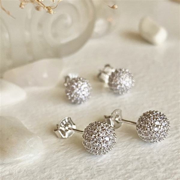 Novasphere Crystal Encrusted Ball Stud Earrings