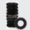 Black Spiral Hair Ties 8pc