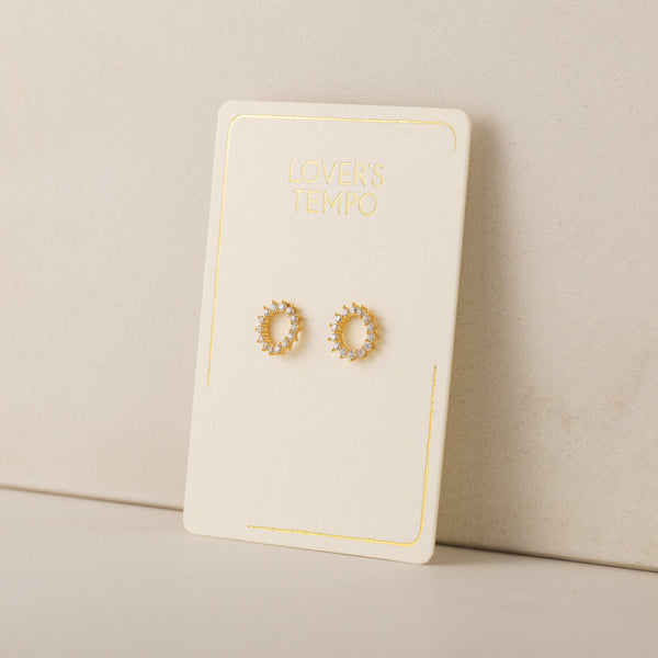 Halo Stud Earrings -Gold