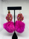 Sathu Sweetheart Creations - Beaded Half-Flower with Pom (Moosehide with Rabbit Fur)