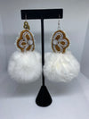 Sathu Sweetheart Creations - Beaded Half-Flower with Pom (Moosehide with Rabbit Fur)