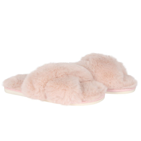 Tahoe Criss Cross faux Fur Slippers