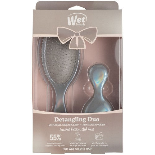 Wet Brush Iridescence Detangler Duo - Chrome