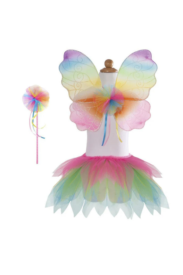 Neon Rainbow Tutu With Wings & Wand