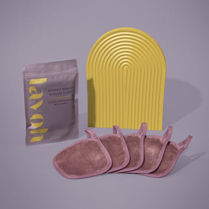 Reusable Mini Makeup Removing Cloths Set - Mauve