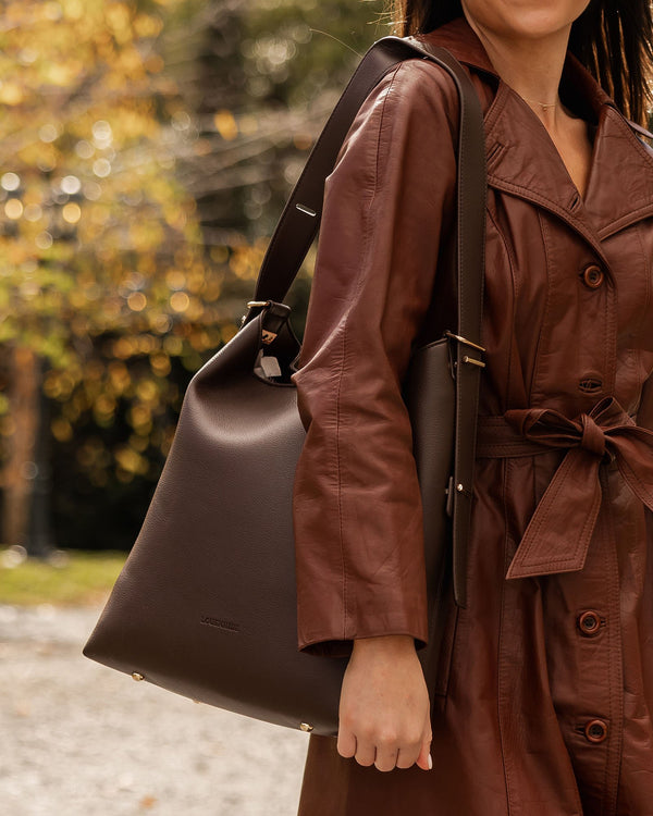 Audrey Bucket Bag & Everyday Pouch Set - Chocolate