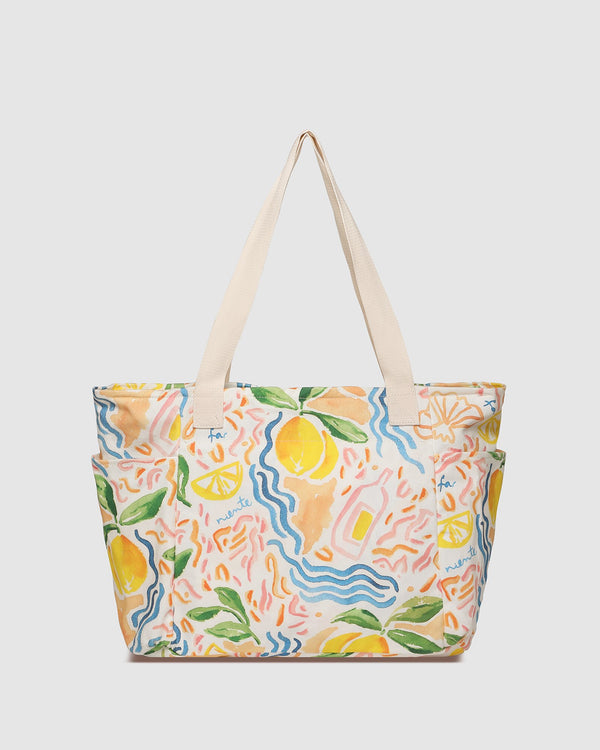 Charlotte Canvas Tote Bag - Lemon Print