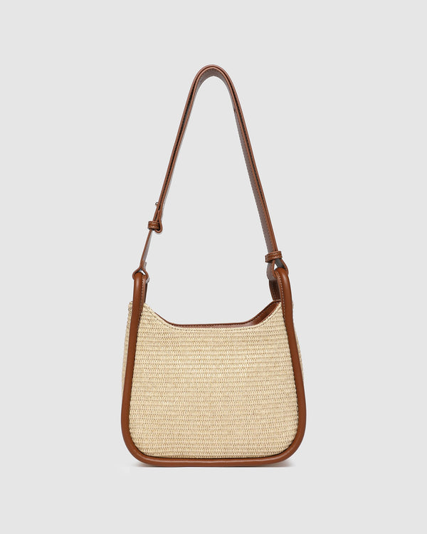 Clare Shoulder Bag- Raffia Tan