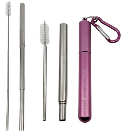 Luxe Hydration Telescopic Metal Straw