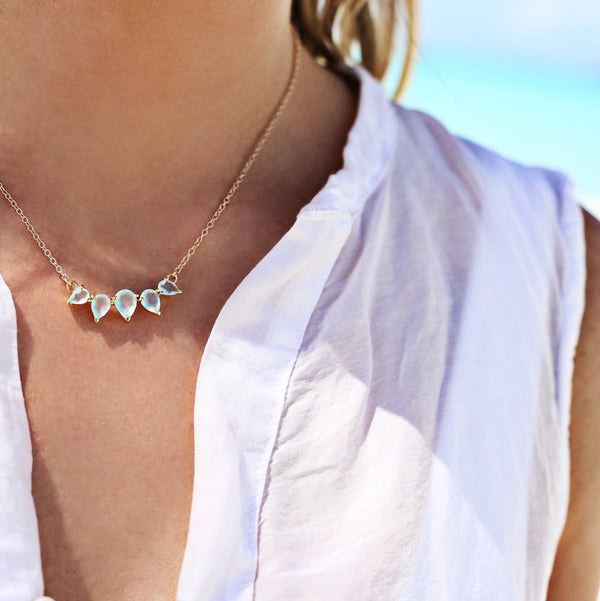 Sunny Aqua Chalcedony/Silver Necklace