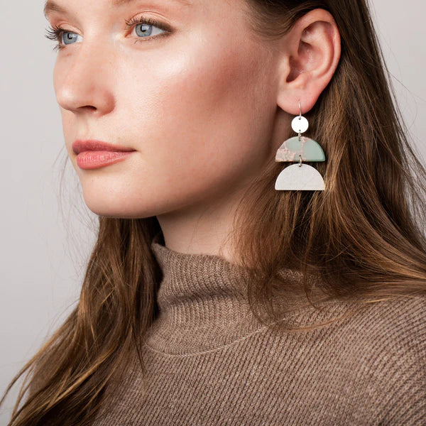 Stone Half Moon Earrings